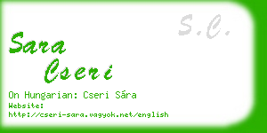 sara cseri business card