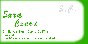 sara cseri business card